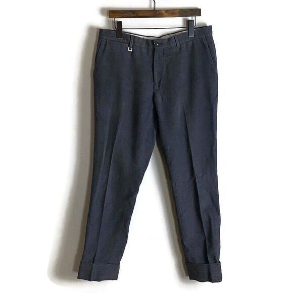 ERMENEGILDO ZEGNA Mens Gray Dress Pants Size 54 (34x31) Designer Trousers Heavy - Picture 1 of 11